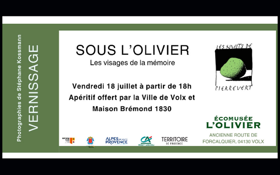 Vernissage de l’exposition de Stéphane Kossmann « Sous l’olivier, les visages de la mémoire »