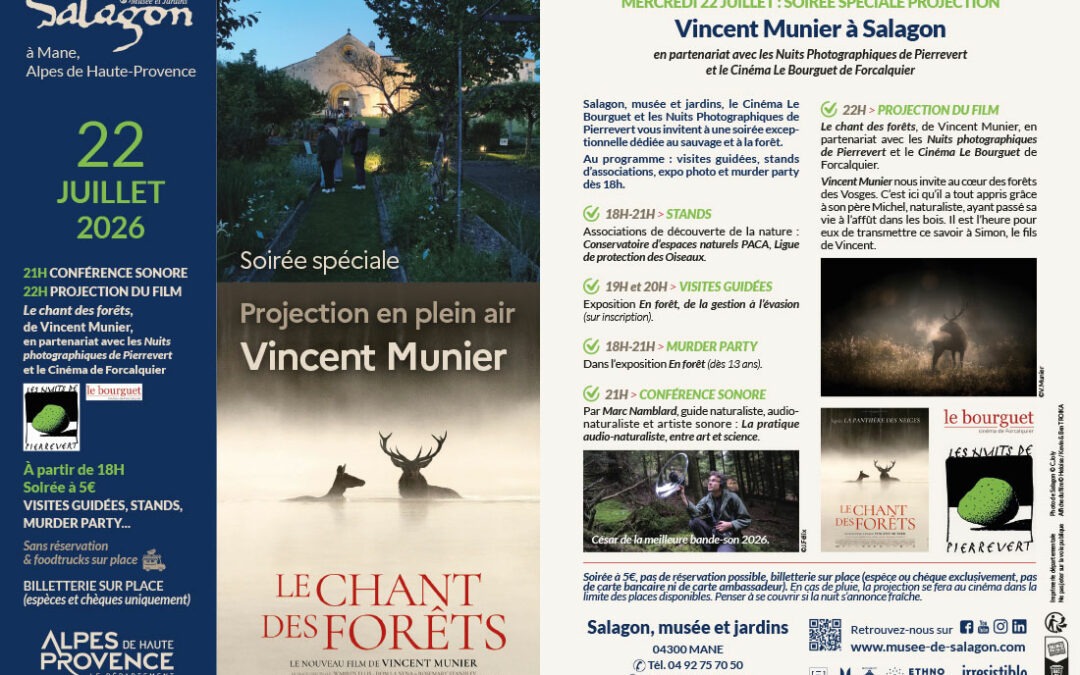 Vincent Munier à Salagon : Projection le 22 juillet 2026